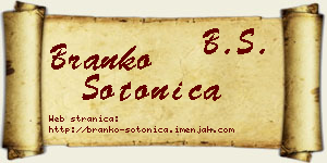 Branko Sotonica vizit kartica